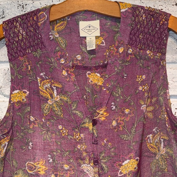St. John's Bay Floral Sleeveless Blouse - Picture 2 of 7